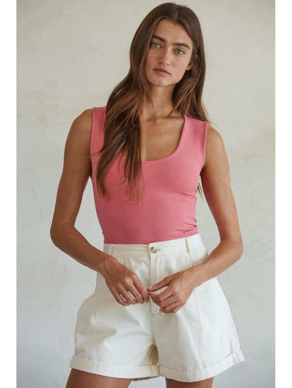 Smooth Move Double Layer Seamless Tank - Rose